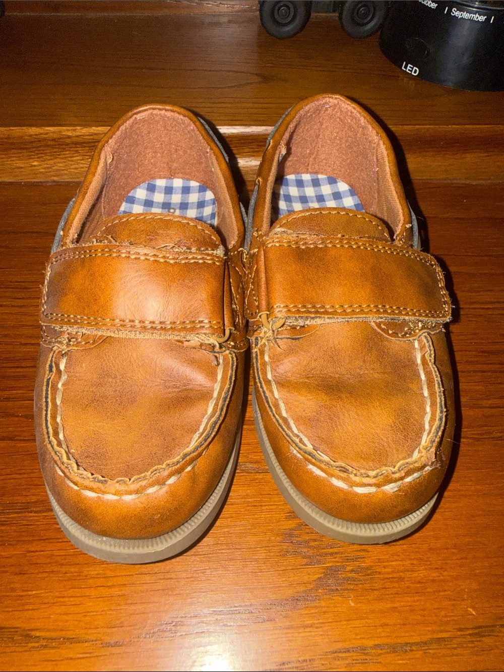 Carter's Tan Leather Velcro Moccasin Shoes